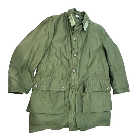 Vtg 60s Swedish C50 Army Green Military Parka Field Jacket Coat HEAVY XL Lined - Picture 1 of 11